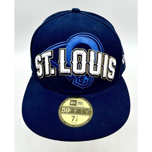 Brand New NEW ERA Los Angeles Rams 59FIFTY Fitted Hat 7 1/4 NFL Blue - Picture 4 of 15